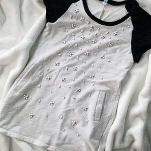 Studded Sweatshirt Dress